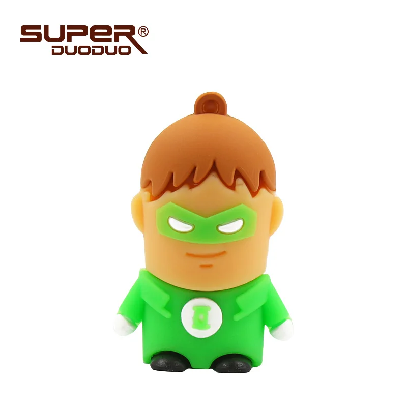 Мини-модель usb флеш-накопитель Бэтмен 4 ГБ 8 ГБ 16 ГБ superheros 32 Гб 64 Гб Супермен u диск Человек-паук карта памяти - Цвет: M2-Green Lantern