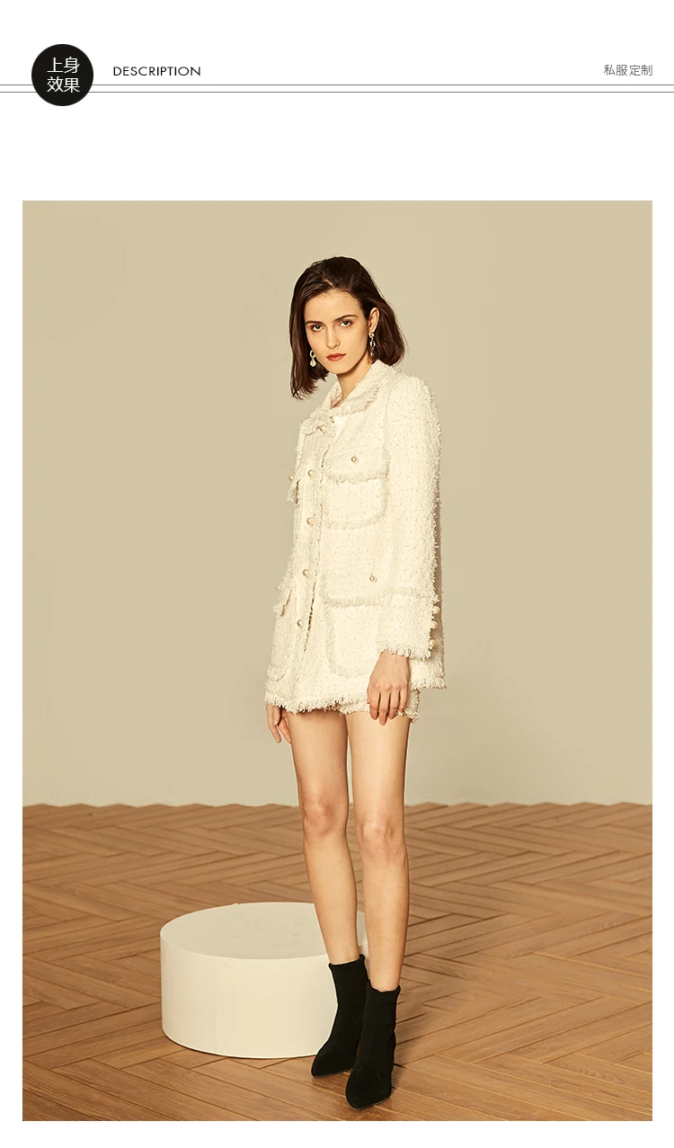 Твидовая куртка+ шорты набор весна/осень женский комплект Зимний Дамский Модный жакет комплект из 2 предметов