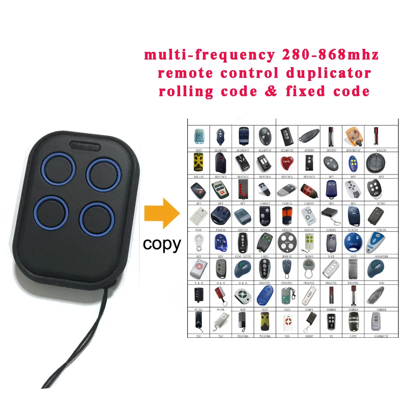 

1pcs Multi frequency copy 280-868mhz rolling code garage door remote control duplicator top quality