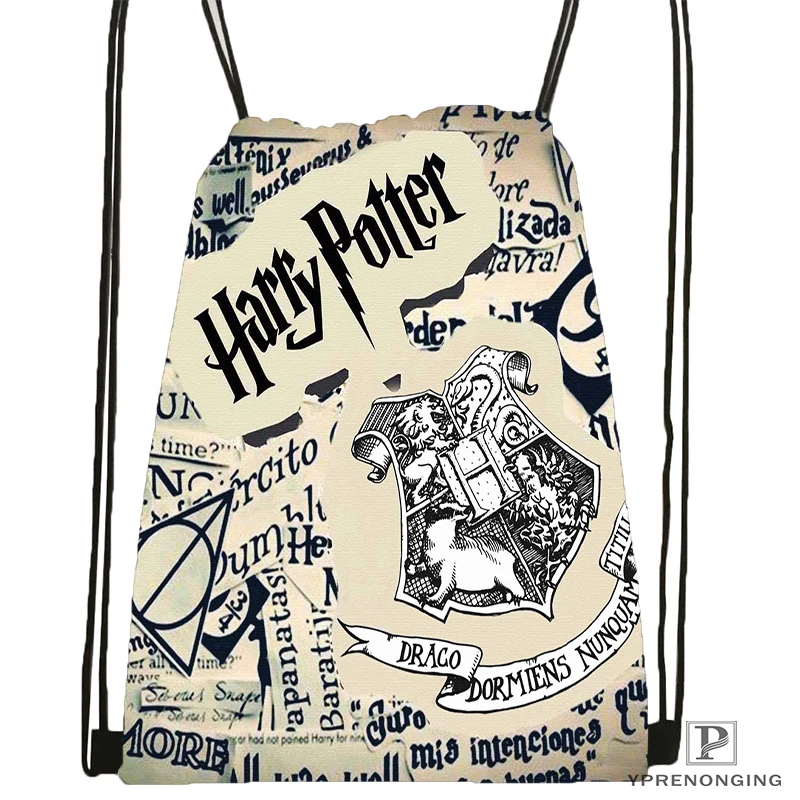 

Custom Hogwarts Harry Potter Drawstring Backpack Bag Cute Daypack Kids Satchel (Black Back) 31x40cm#180531-03-21