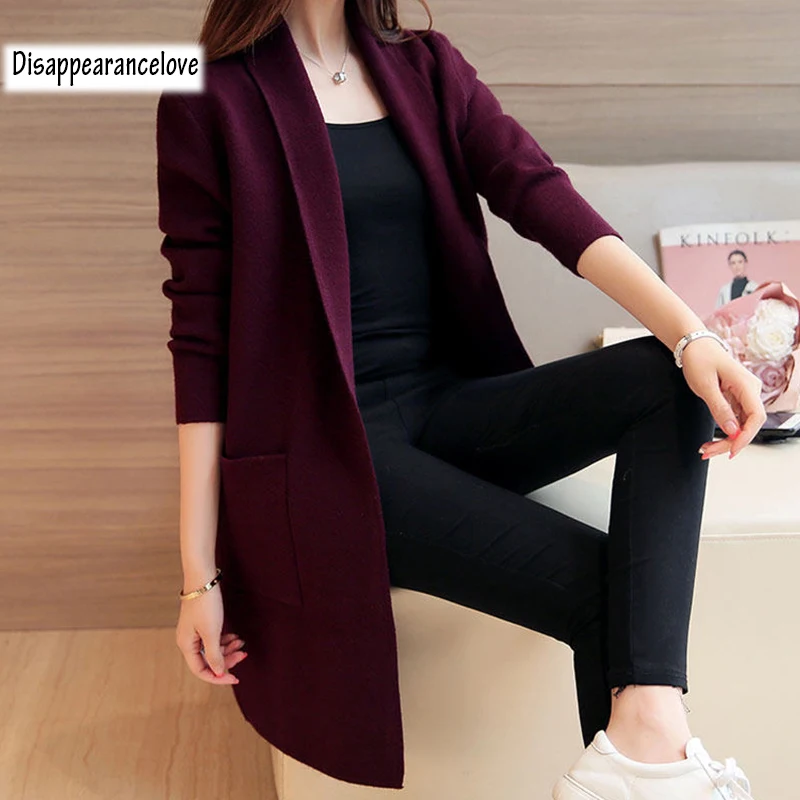 DRL Women's Autumn Winter Cardigan Sweater and Long Sections Wool Sweaters Slim Tight Bottoming Knitted Cardigans DRL Women's Autumn Winter Cardigan Sweater and Long Sections Wool Sweaters Slim Tight Bottoming Knitted Cardigans