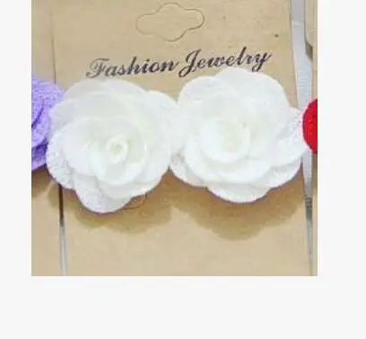 Корейский дизайн модные тканевые милый розовый цветок серьги гвоздики для женщин и девушек винтажные Brincos Ювелирные изделия подарок Новинка - Окраска металла: white