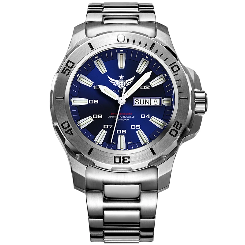 YELANG V5.1 KELPY غوص رجالي 300 متر للماء T100 التريتيوم المزدوج التقويم التلقائية الميكانيكية ساعة معصم ب ETA 2836 الحركة YELANG V5.1 KELPY غوص رجالي 300 متر للماء T100 التريتيوم المزدوج التقويم التلقائية الميكانيكية ساعة معصم ب ETA 2836 الحركة