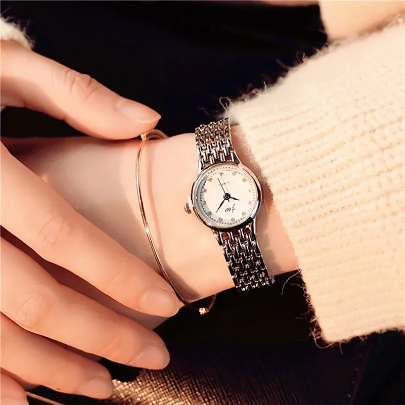 Модные женские кварцевые часы-браслет ЖЕНСКИЕ НАРЯДНЫЕ часы женские серебряные повседневные наручные часы женские маленькие часы Relogio Feminino