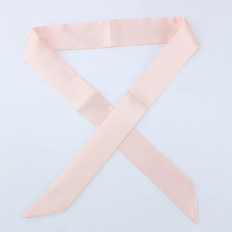 D83 Skin tone 30 цветов, женский шарф, модный однотонный шарф, узкая маленькая лента на голову, шарф с ручкой для волос, роскошный брендовый декоративный галстук - Цвет: D83 Skin tone