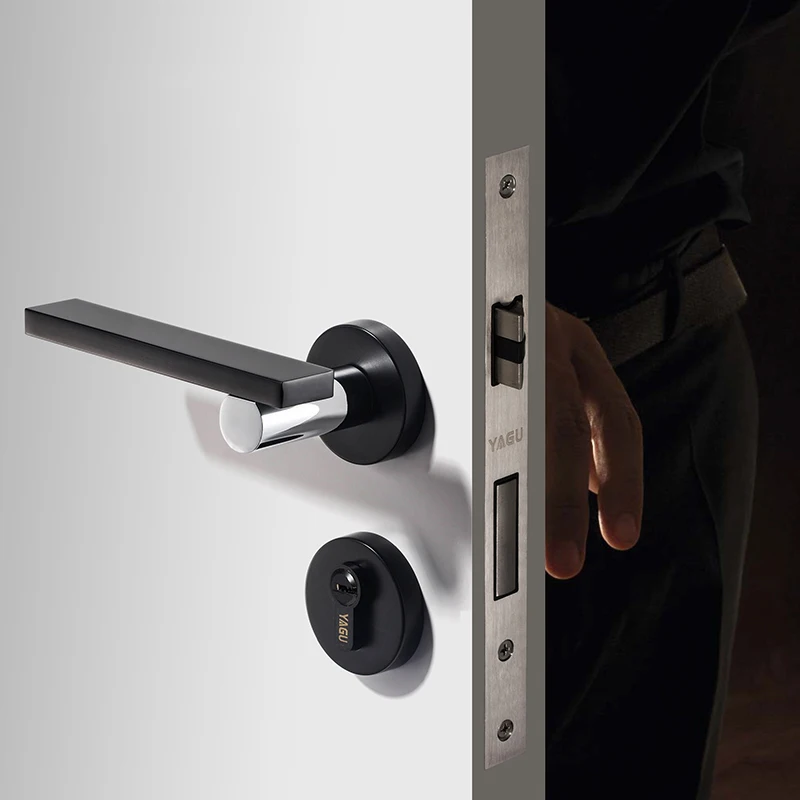  1SET /Mute Bedroom Door Lock Zinc Alloy Interior Door Handle bedroom Kitchen Toilet Anti-theft Lock - 33036118802