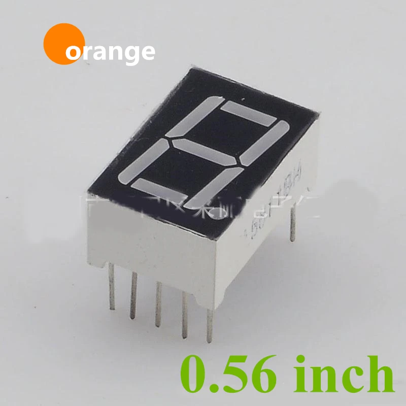 

7 Segment orange LED Display 0.56 inch 1 Bit Digital Tube Plastic Metal Common cathode(Nixie tube)