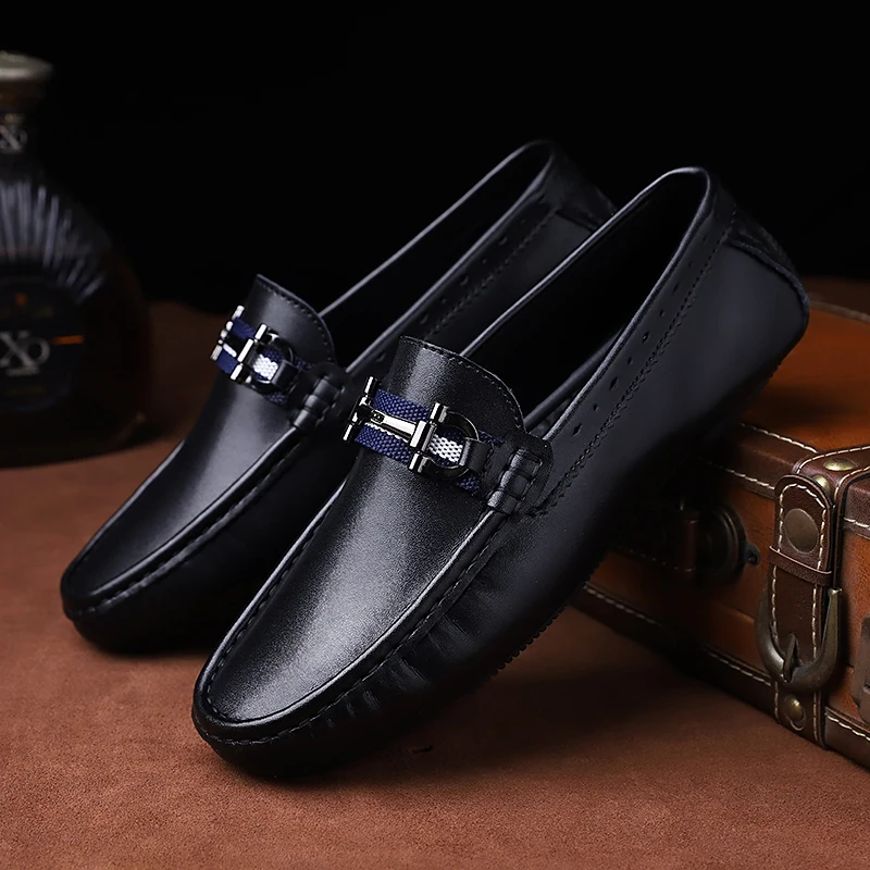 

Male Casual Loafer Shoes Split Leather Brand Men Shoes Flat White Black Men Shoes Sneakers Fashion Luxury Brand Men Loafers