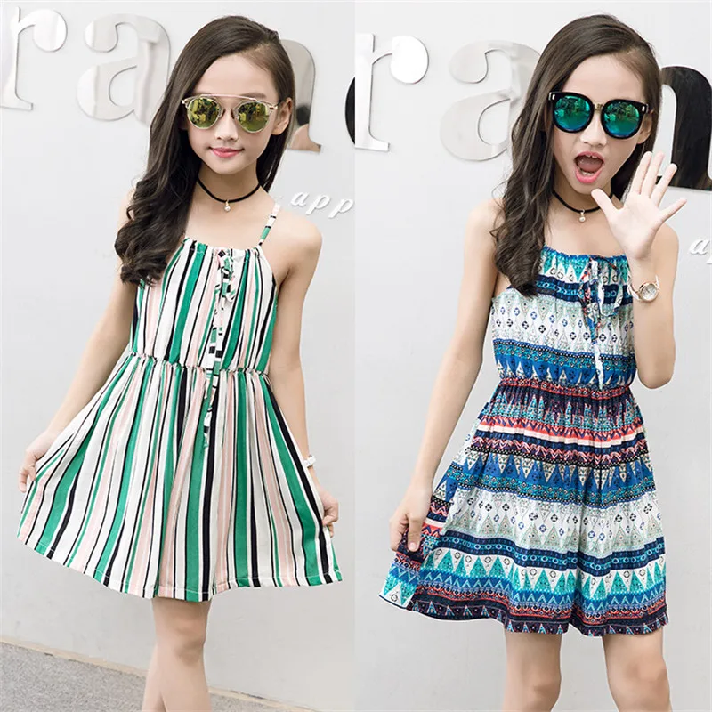 

Summer Girls Dress Teenager Kids Clothes Tutu Beach Dress Vestidos Elegant Children Clothing Floral Sundresses Girls Dresses