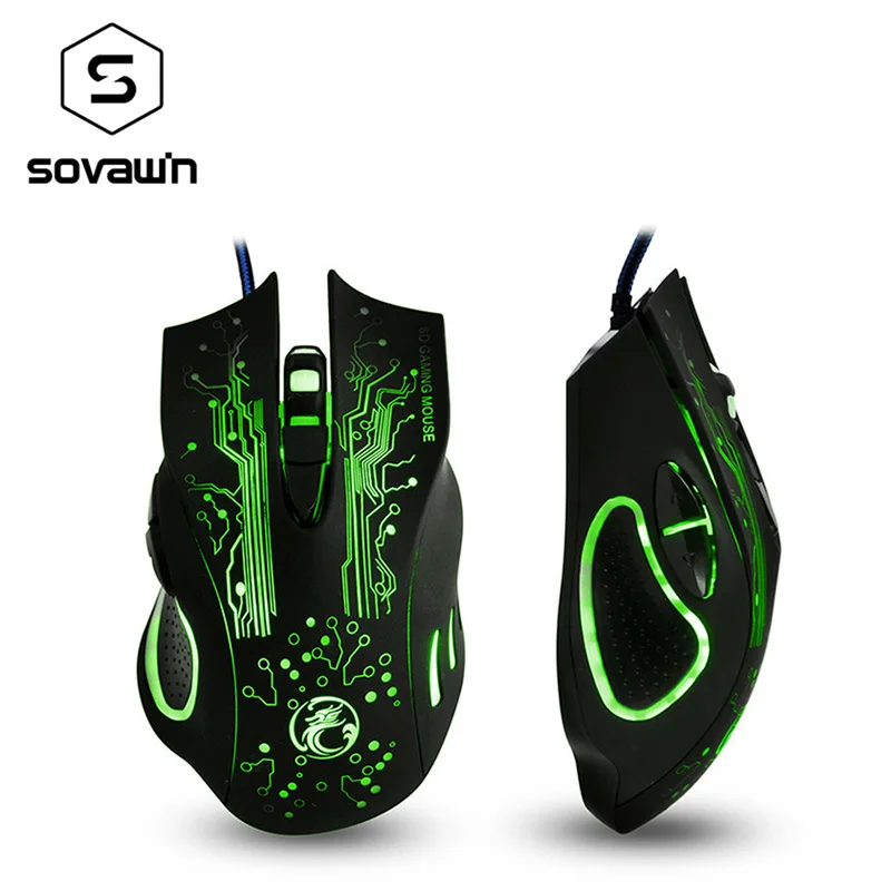 

Wired USB Optical Gaming Mouse 1200-1600-2400 DPI 156cm Wire LED Breath Light 6 Buttons 3D Scroll Wheel Mice for Desktop Laptop