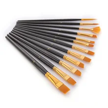 12 шт. кисти для рисования художников набор кистей для рисования акварельные акриловые Масляные картины отличный подарок нейлоновые волосы с 2 палитрами для красок