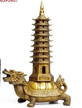 

Brass wenchang tower 9 layer water dragon turtle furnishing articles large size