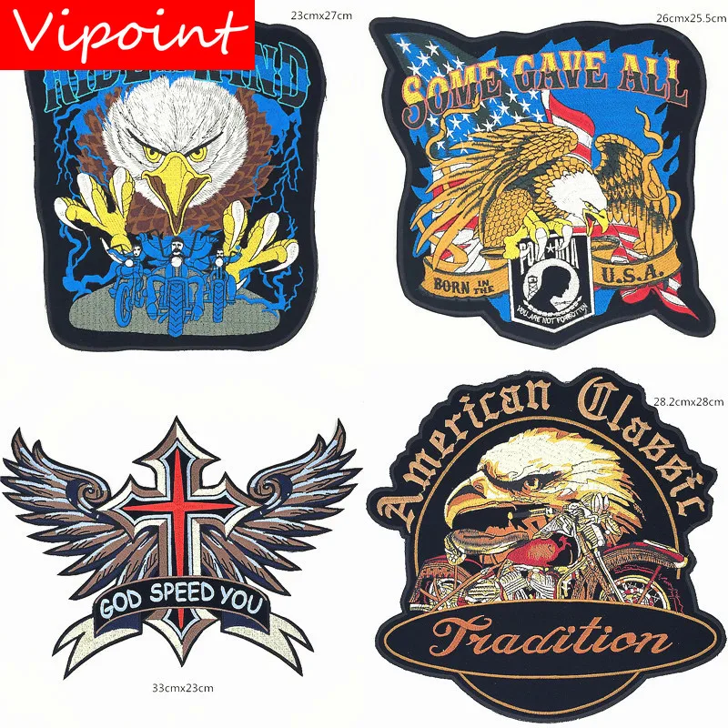 

VIPOINT embroidery big eagle patches wings cross patches badges applique patches for clothing XW-88