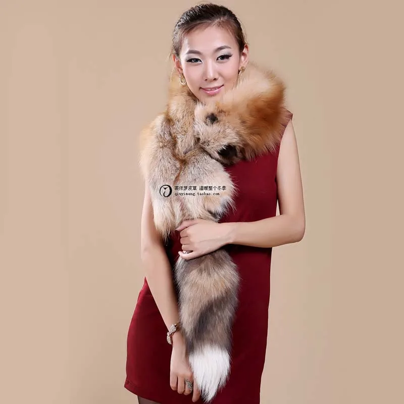 2017 new winter real genuine good quality fox fur scarf fashion warm