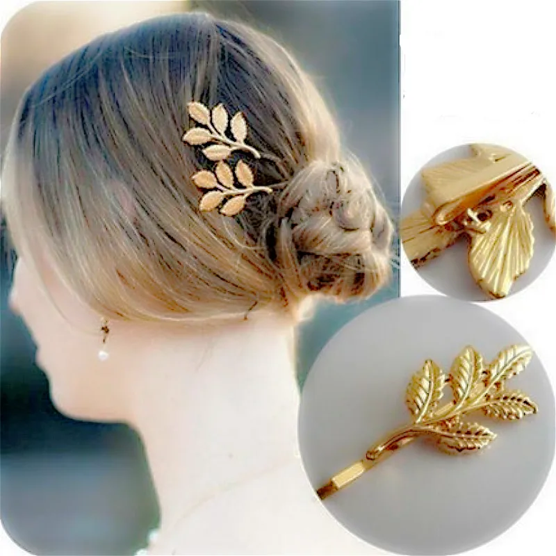 

1Pcs Fashion Hair Accessories Olive Branches Leaves Beautiful Bride Hairpin Side Folder Jewelry Headbands Women Gift