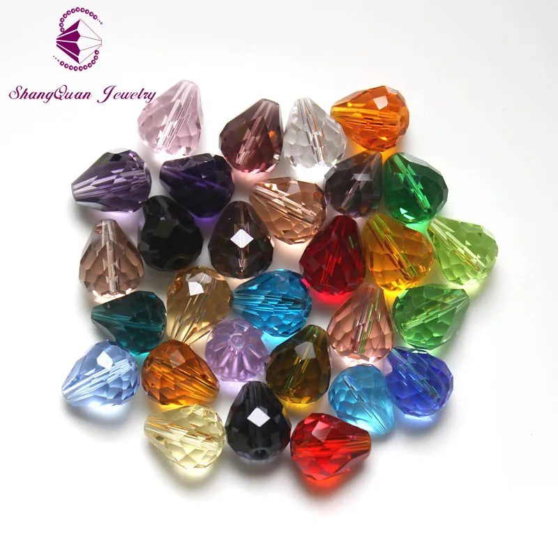 Teardrop Bead 12x10mm(100pcs/Lot) Tear drop Faceted Crystal Glass Beads