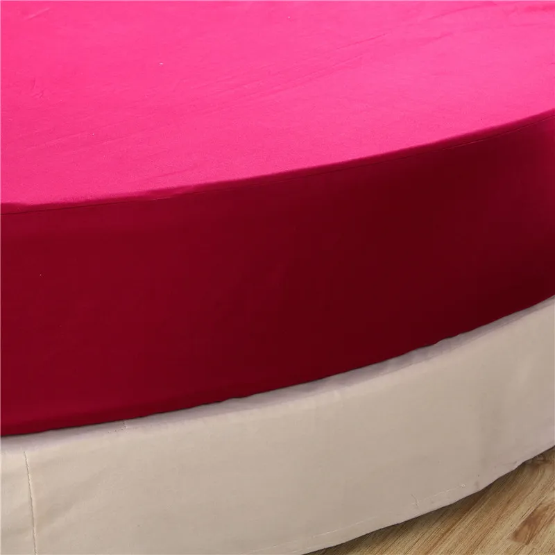 3 шт. хлопок круглая кровать матрас крышка набор однотонные розовые/синий/фиолетовый цвет круглый простыня набор с Эластичная лента наволочка
