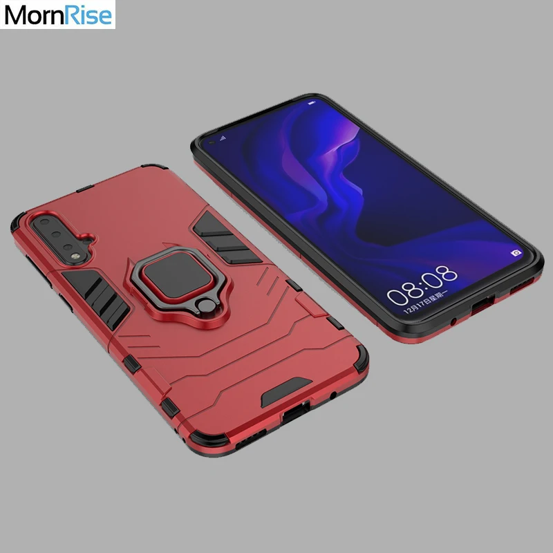 Двухслойный чехол для телефона Huawei Nova 5 Pro/5i жесткий Гибридный с металлическим