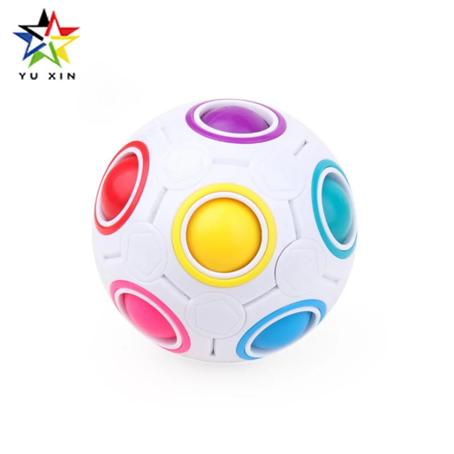 

2018 YUXIN Mini Magic Cube Ball Toys Plastic Creative Rainbow Football Puzzle Cube Learning Educational Fidget Toys Stressball