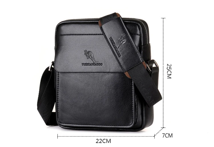 YUES KANGAROO брендовая высококачественная повседневная мужская сумка вертикальная деловая кожаная сумка на плечо модная мужская сумка через плечо