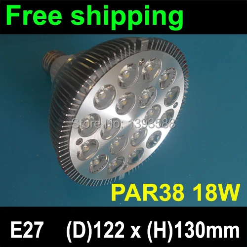 Precio de la gota E27 par38 bombillas led de Luz de La Lámpara 85-256 V 18 w par38 llevó el proyector e27 spot light CE RoHS envío gratis