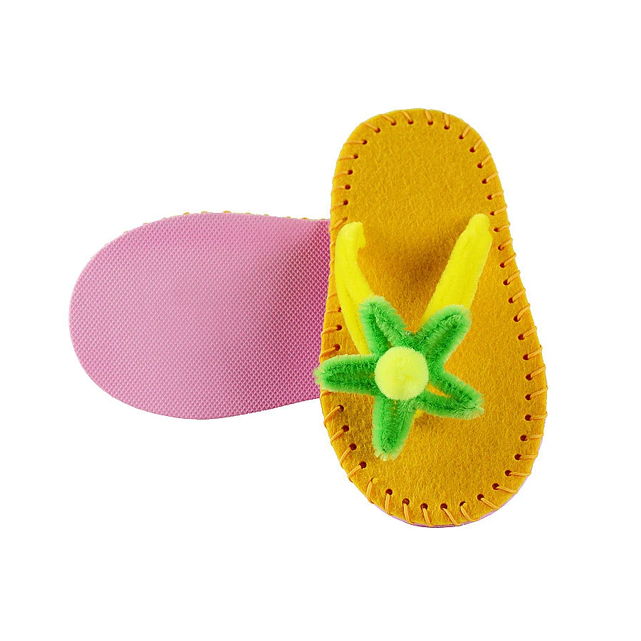 DIY slippers sewing kit flip-flops Learning Felt Fabric Material