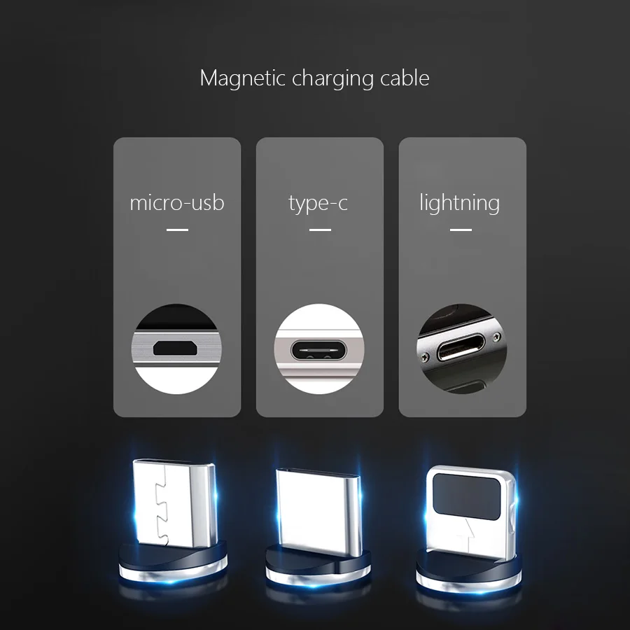2 M 3A الشحن المغناطيسي المصغّر usb كابل يو إس بي نوع C كابل ل فون X XR سامسونج Xiaomi الهاتف المحمول QC3.0 سريع المغناطيس شاحن