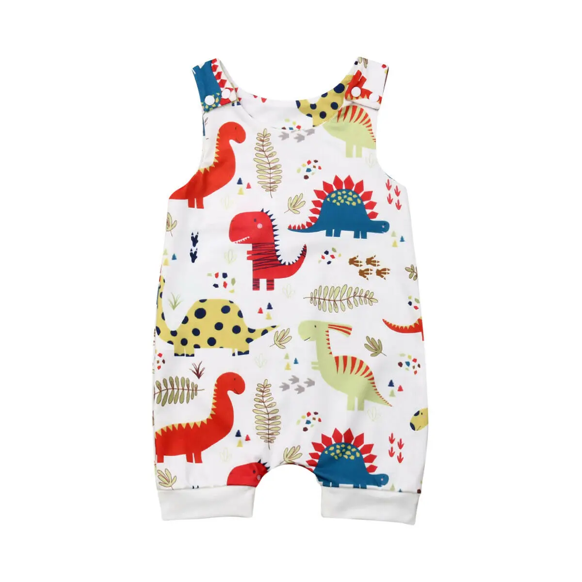 

Newborn Infant Baby Cartoon Dinosaur Print Romper Jumpsuits Boys Girls Cute Clothes Sunsuit Children Costume 0-24M