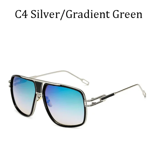 Новые модные солнцезащитные очки с большой оправой, Мужские квадратные очки для вождения для женщин, высокое качество, ретро солнцезащитные очки, 12 цветов - Цвет линз: C4