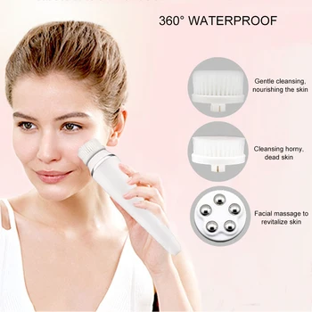 

3 In 1 Electric Facial Deep Cleansing Brush Waterproof Pore Cleanser Blackhead Remover 360 Comprehensive Clean Beauty Tools