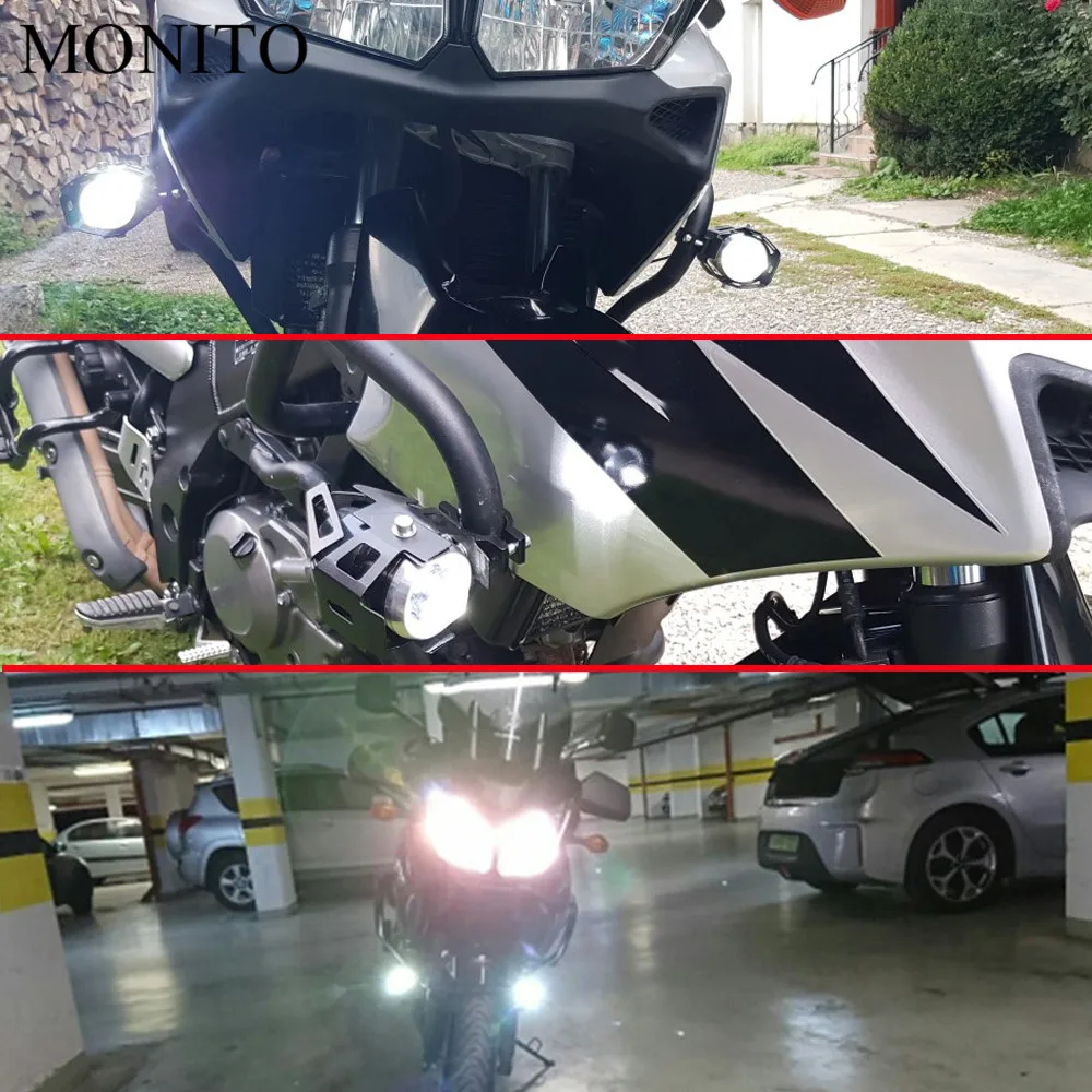 Motorcycle Light LED Driving Headlight Fog Auxiliary Lamp 12v U5 For Aprilia CAPANORD 1200 etv1000 750 sl1000 RST1000 Z800| |