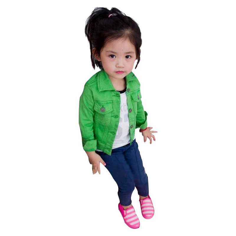 Куртка для девочек; Розничная ; 1 предмет; коллекция года; джинсовая куртка ярких цветов; детская верхняя одежда; пальто для девочек; одежда для детей