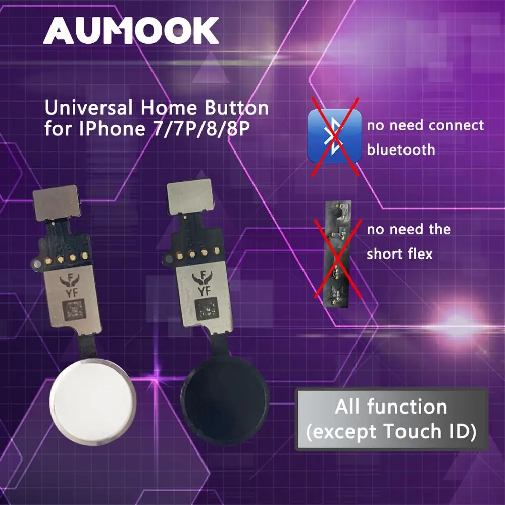 YF NEW Universal Home Button For iPhone 7 7 plus 8 8 plus Button flex cable 1