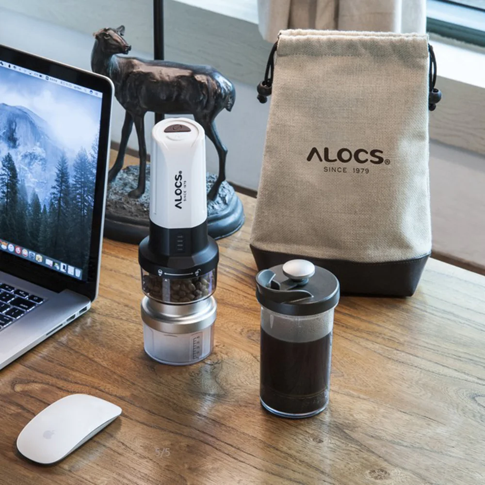 ALOCS KW-K25 portátil al aire libre cafetera eléctrica prensa francés caldera que acampa Grinder vajilla