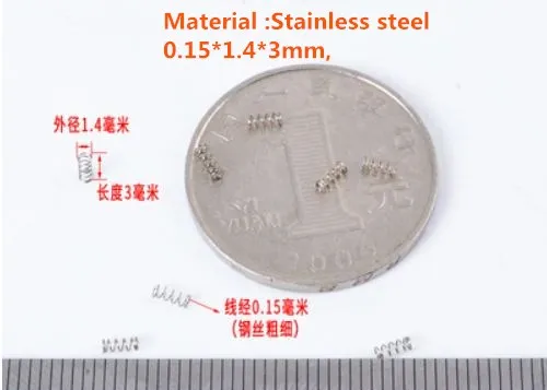 

20pcs/lot 0.15*1.4*3mm Stainless Steel Compression Springs Hardware DIY Miniature spring Soft wire spring