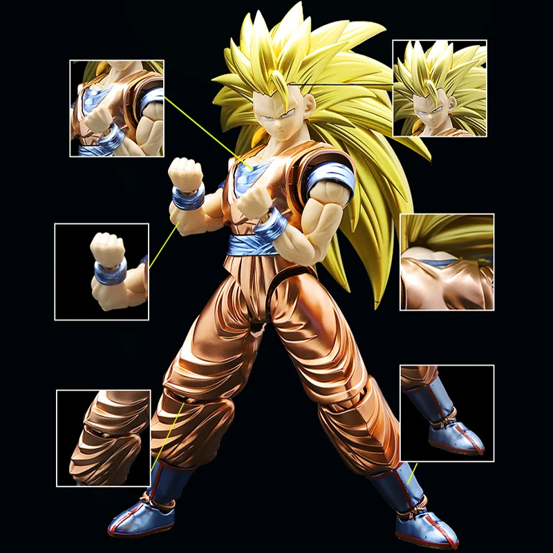

Original Dragon Ball Super Saiyan 3 Goku Migatte Metal Coloring Assembled action figure collection model toys for gift