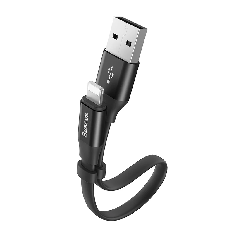 Baseus Портативный USB кабель для iPhone XS Max XR X 8 7 6 6s Plus 5 5S se Быстрая зарядка данных зарядное устройство провод кабель для мобильного телефона - Цвет: Black