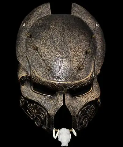 Новая коллекция высокого качества COS маска хищника полимерный шлем страшные маски для вечеринки в честь празднования Хеллоуина страшная маска в натуральную величину 1:1 маска хищника - Цвет: bronze