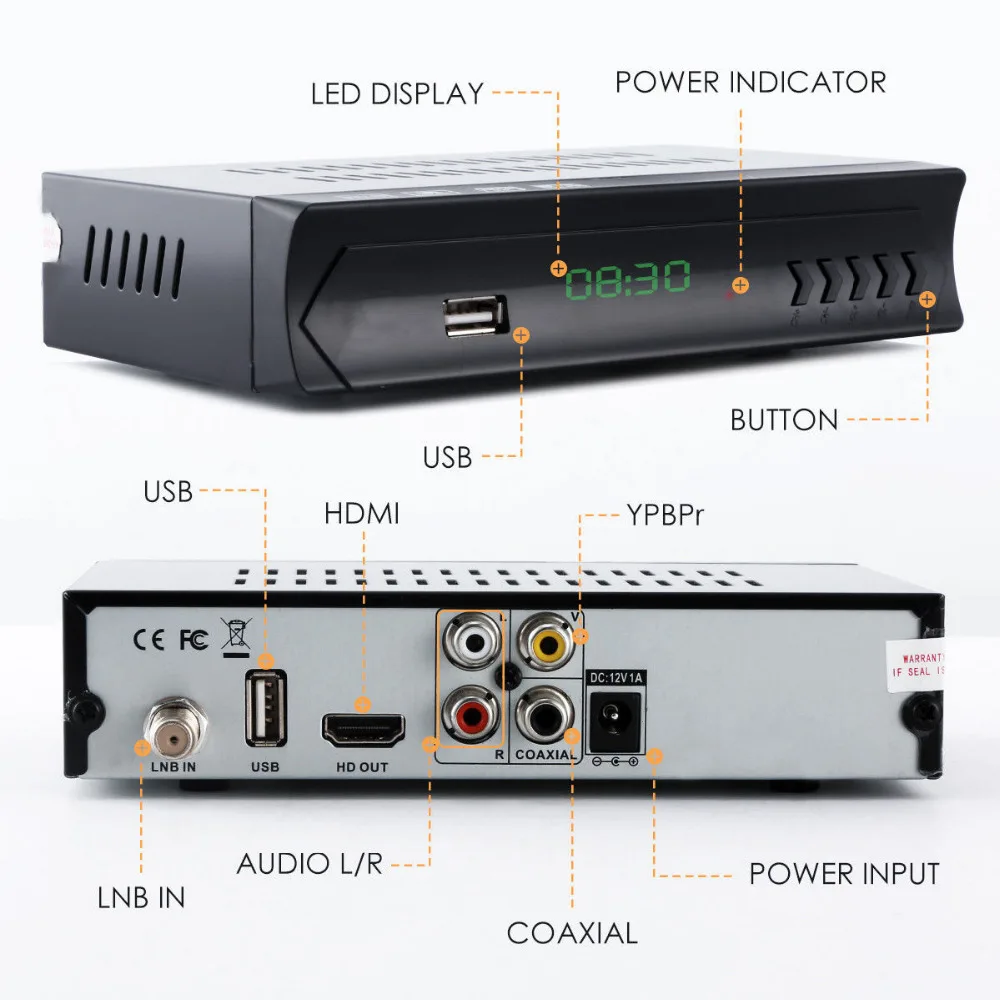 KOQIT 1080P DVB-S2 цифровая ТВ коробка Бесплатный спутниковый ресивер ТВ декодер тюнер DVB S2 рецептор Wifi Youtube m3u IP tv Biss vu USB PVR