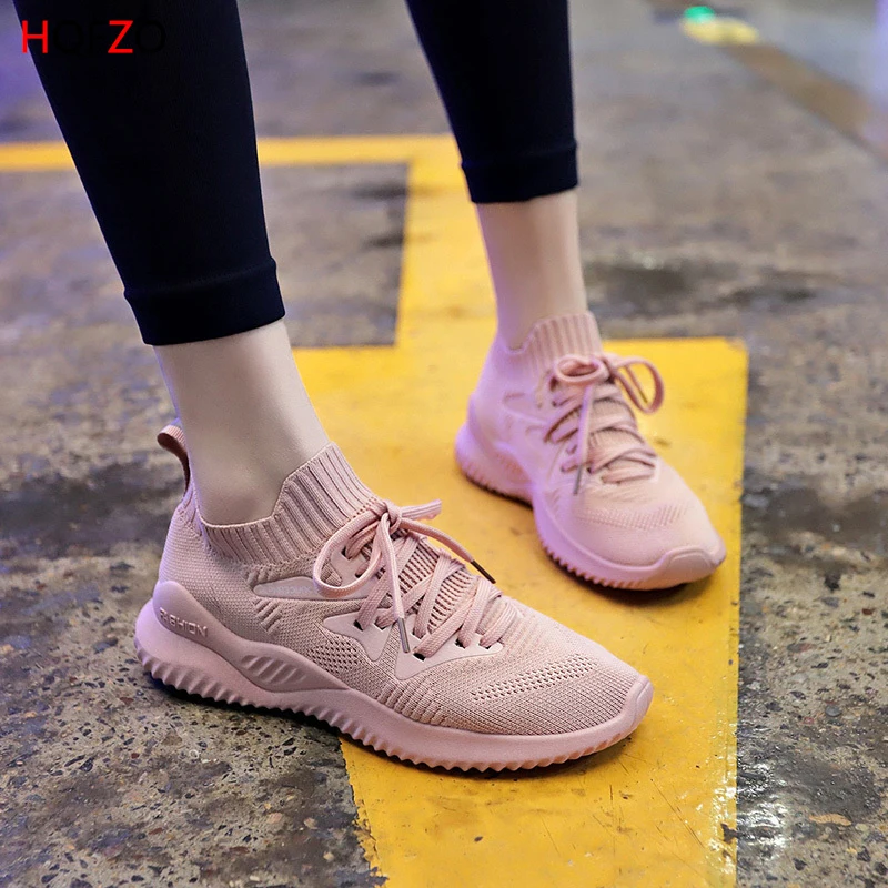 HQFZO/Модные женские кроссовки Tenis Feminino обувь на платформе эластичная плоской