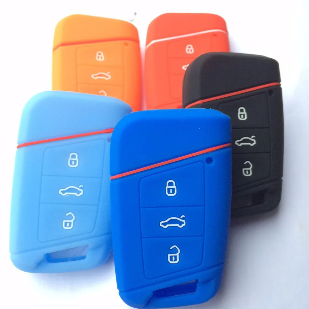 3 Buttons Protection Portable For VW Silicone Controller Case Car Key Cover