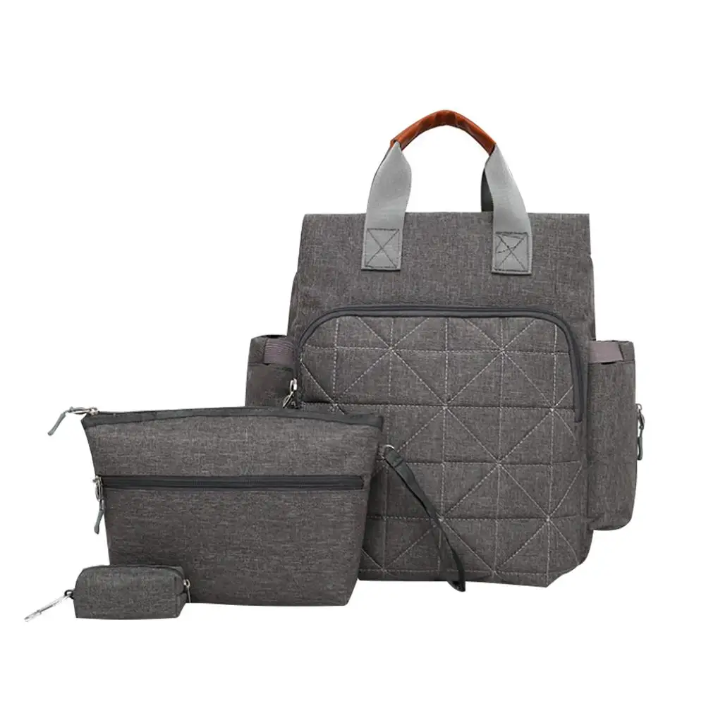 

Fashion Mummy Maternity Nappy Bag Large Capacity Baby Bag Travel Backpack Nursing Bag Three-Piece For Baby Care Mummiezak