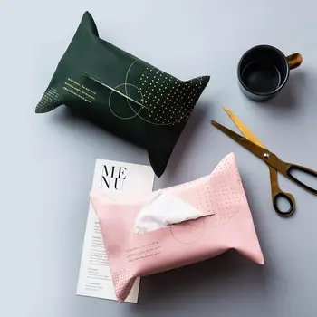 

MDZF SWEETHOME Leather Tissue Box Cover Facial Tissue Box Holder Tissue Dispenser for Home, Bedroom, Office, Car or Decoration