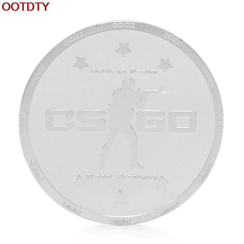

OOTDTY Collectible Coin Game CSGO Counter Strike Silver Plated Commemorative Coin Collectible Token Gift
