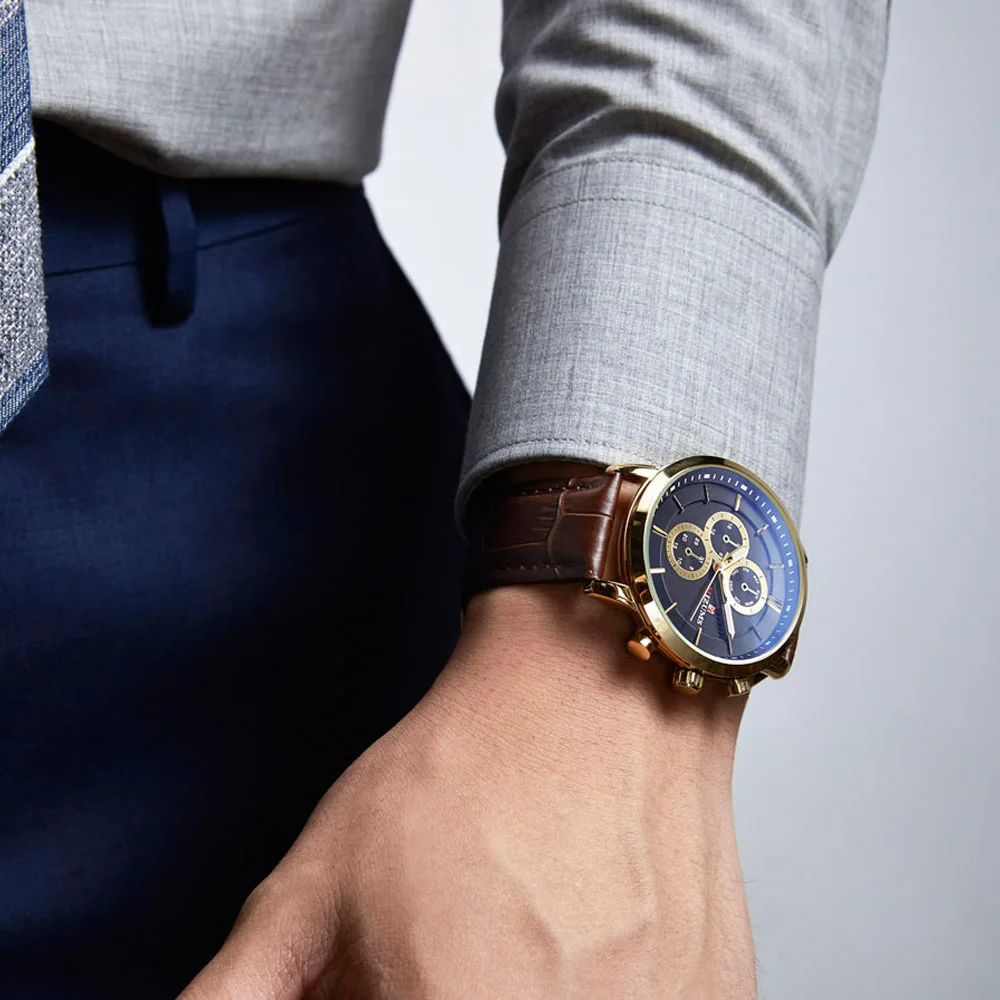 2019 mizums Gold Quartz Watch Top Brand Luxury Men Watches Fashion Man Wristwatches vogue leather strap Relogio Masculino Saatler drop shipping wholesale (20)