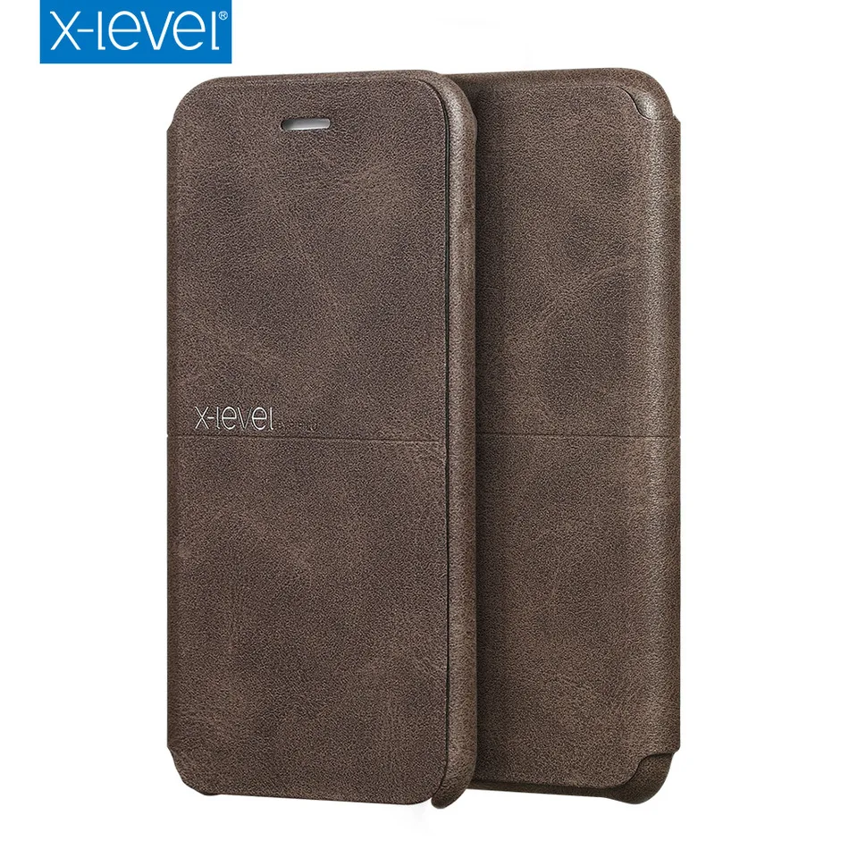 Kopen X Niveau Extreme Leather Telefoon Case Voor iPhone7 7 Plus Ultra dunne Flip Case Volledige Beschermhoes Voor iPhone 7 7 Plus 7 P