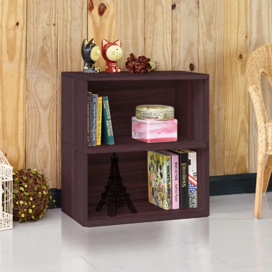 Way Basics Eco Friendly Webster 2-Shelf Bookcase, Espresso Wood Grain - Tool-Free Assembly - LIFETIME GUARANTEE