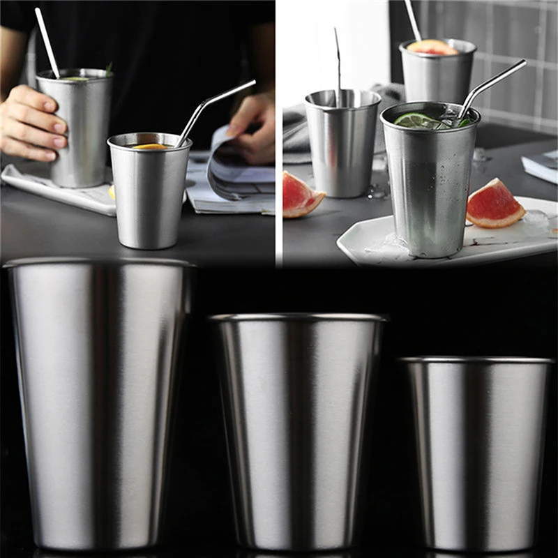 

230ML/350ML/500MLStainless Steel Mugs Tumbler Pint Glasses Metal Cups Outdoor Camping Travel Mugs Drinking Coffee Tea Beer