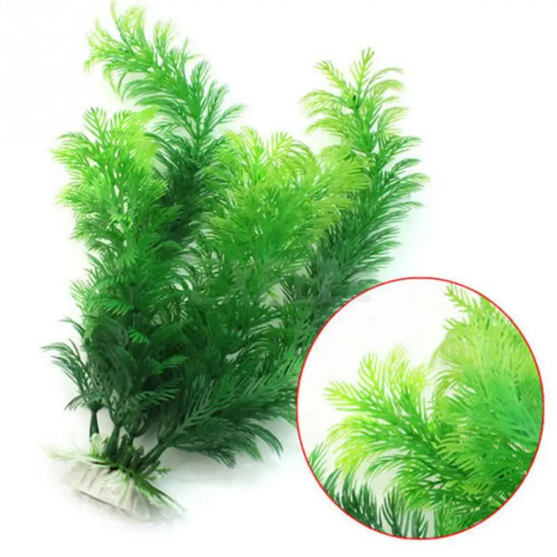 Пластиковая подводная трава 30 см, растения для аквариума, зеленые искусственные растения для аквариума