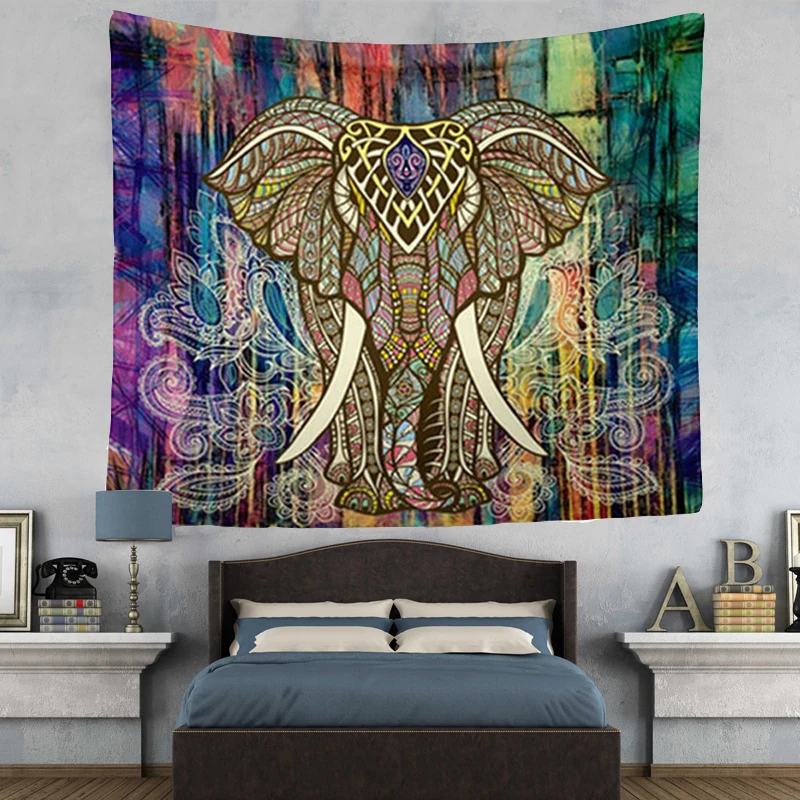 hyha elephant tapestry colored printed decorative mandala hyha elephant tapestry colored printed decorative mandala